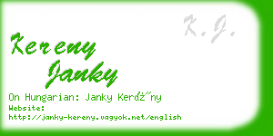 kereny janky business card